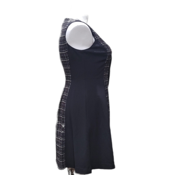 Vince Camuto Sleeveless A-line Dress Black Tweed Detail Women Sz M with Pockets - Picture 5 of 13